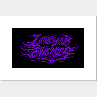 Love Your Enemies atmospheric black metal design (purple) Posters and Art